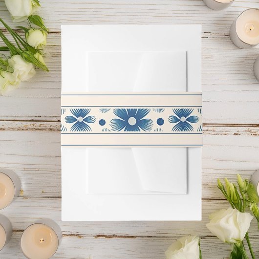 世紀中葉の結婚式花 |クリーム 招待状ベリーバンド