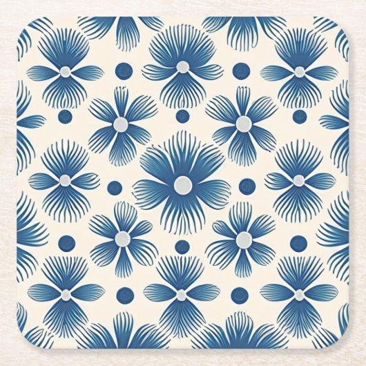 世紀中葉の結婚式花 |フルプリント スクエアペーパーコースター (正面)