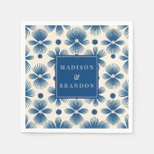 世紀中葉の結婚式花 |フルプリント |名前 スタンダードカクテルナプキン (正面)