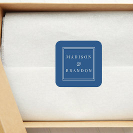 世紀中葉の結婚式花 |青 スクエアシール