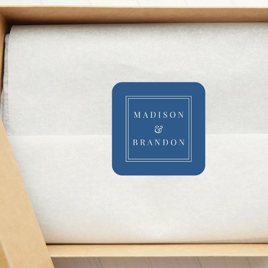 世紀中葉の結婚式花 |青 スクエアシール