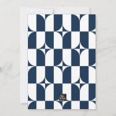 世紀中葉の青と白モダン サンキューカード (裏面)