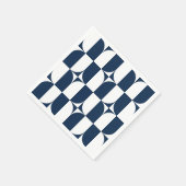 世紀中葉の青と白モダン スタンダードカクテルナプキン (角)