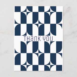 世紀中葉の青と白モダン ポストカード