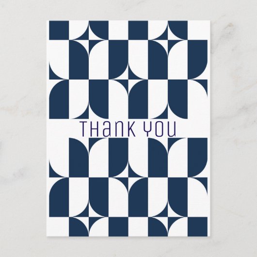 世紀中葉の青と白モダン ポストカード (正面)