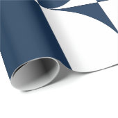 世紀中葉の青と白モダン ラッピングペーパー (ロールコーナー)