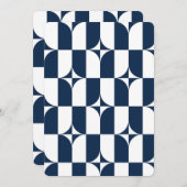 世紀中葉の青と白モダン 招待状 (正面/裏面)