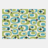 世紀中葉モダンの原子 ラッピングペーパーシート (正面3)