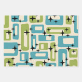 世紀中葉モダンの原子 ラッピングペーパーシート (正面2)