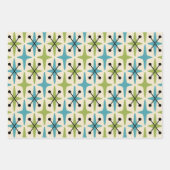 世紀中葉モダンの原子 ラッピングペーパーシート (正面)