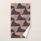 世紀中葉モダン桃と灰色 バスタオルセット (ハンドタオル)