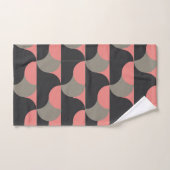 世紀中葉モダン桃と灰色 バスタオルセット (ハンドタオル)