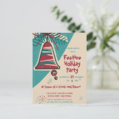 世紀中頃のクリスマスベルモダン インビテーションポストカード (スタンド正面)