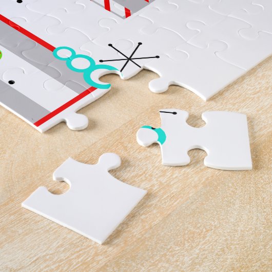 世紀中頃のクリスマスモダン村 ジグソーパズル (側面)