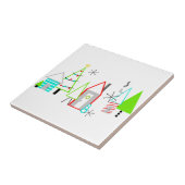 世紀中頃のクリスマスモダン村 タイル (側面)