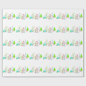 世紀中頃のクリスマスモダン村 ラッピングペーパー (フラット)