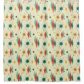 世紀中頃のシャワーカモダンーテン、ダイヤモンド模様 シャワーカーテン (正面)