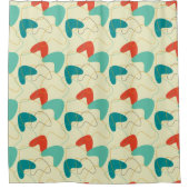 世紀中頃のシャワーカモダンーテン、レトロパターン シャワーカーテン (正面)