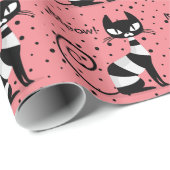 世紀中頃のニャー！レトロのアトミックな猫包み紙 ラッピングペーパー (ロールコーナー)