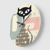 世紀中頃のネコモダン ラージ壁時計 (傾斜)