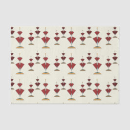 世紀中頃のバレンタモダンイン幾何学赤いハート 薄葉紙