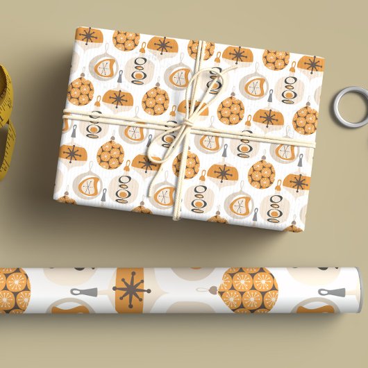 世紀中頃のモダンクリスマス ラッピングペーパーシート