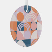 世紀中頃の円ストライプのパターン ガラスオーナメント (正面右)