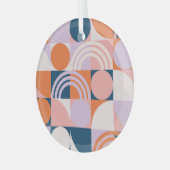 世紀中頃の円ストライプのパターン ガラスオーナメント (正面左)