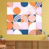 世紀中頃の円ストライプのパターン キャンバスプリント (インサイチュ (リビング))