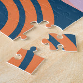 世紀中頃の円ストライプのパターン ジグソーパズル (側面)