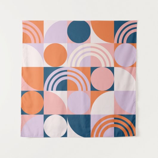 世紀中頃の円ストライプのパターン タペストリー (正面)