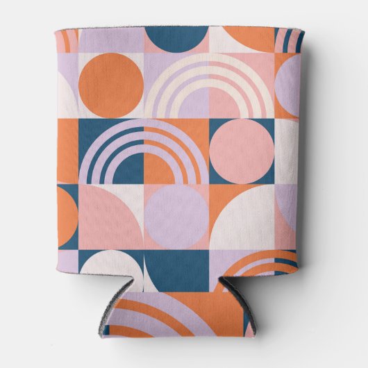 世紀中頃の円ストライプのパターン 缶クーラー (正面)