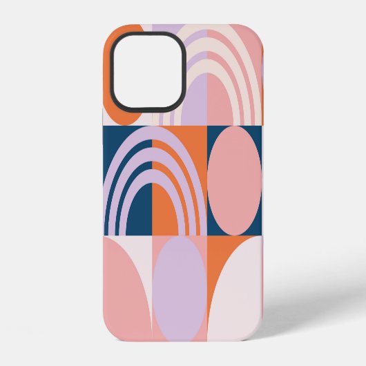 世紀中頃の円ストライプのパターン iPhoneケース (裏面)