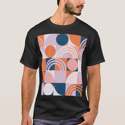 世紀中頃の円ストライプのパターン Tシャツ (正面)