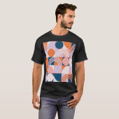 世紀中頃の円ストライプのパターン Tシャツ (正面フル)