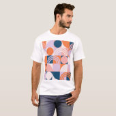 世紀中頃の円ストライプのパターン Tシャツ (正面フル)