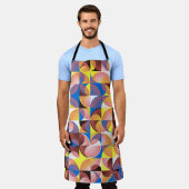 世紀中頃の円、ストライプヴィンテージ・タイル エプロン (着用した状態)