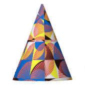 世紀中頃の円、ストライプヴィンテージ・タイル パーティーハット (裏面)