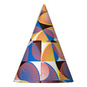 世紀中頃の円、ストライプヴィンテージ・タイル パーティーハット (左)