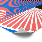 世紀中頃の円、ストライプヴィンテージ・タイル ポスター (角)