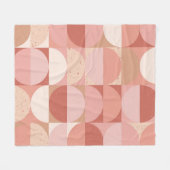 世紀中頃の円:幾何モダンパターン。 フリースブランケット (正面(横))