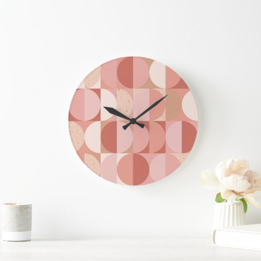世紀中頃の円:幾何モダンパターン。 ラージ壁時計 (ホーム)
