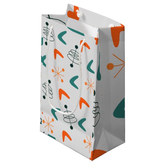 世紀中頃の原子モダンボメラン スモールペーパーバッグ (正面アングル)