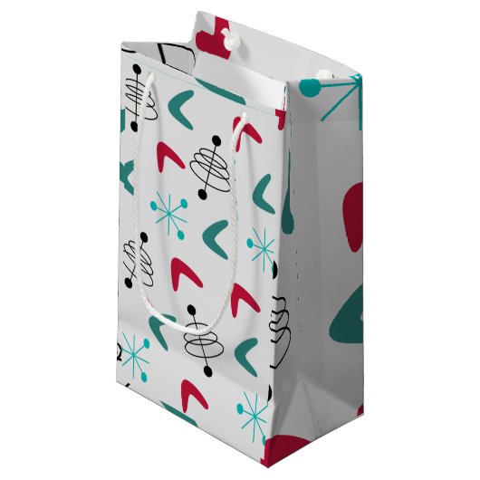 世紀中頃の原子モダンボメラン スモールペーパーバッグ (正面アングル)