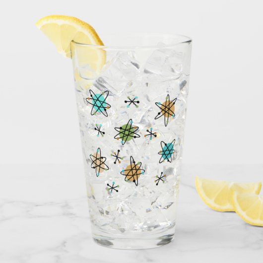 世紀中頃の原子モダン抱き枕ショットガラス タンブラーグラス (アイス正面)