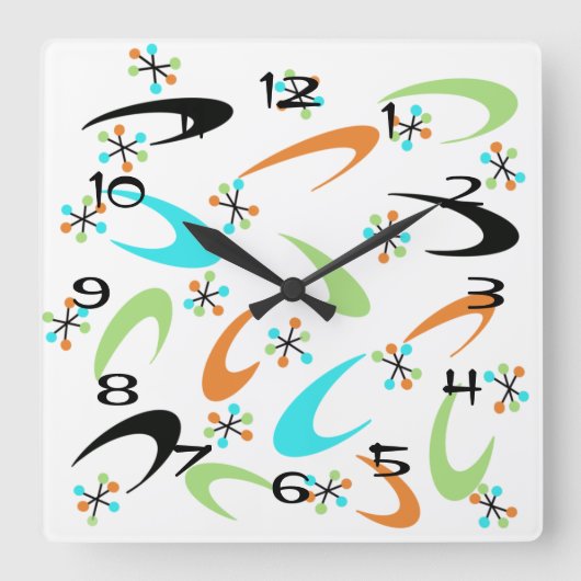 世紀中頃の原子時計 スクエア壁時計 (正面)