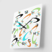 世紀中頃の原子時計 スクエア壁時計 (傾斜)