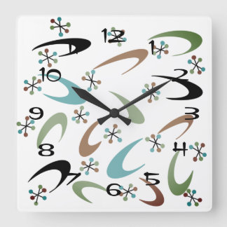 世紀中頃の原子時計 スクエア壁時計