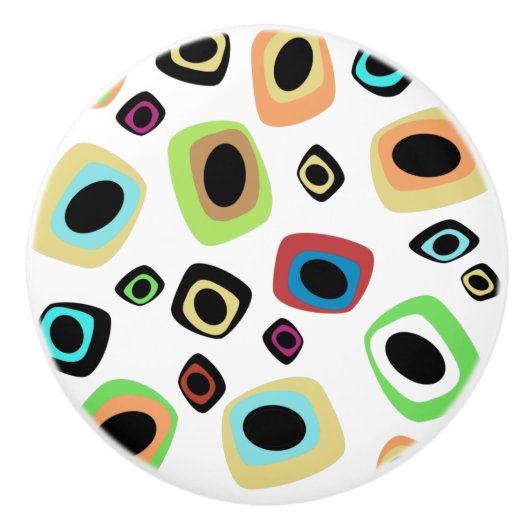 世紀中頃の幾何学模様 セラミックノブ (正面)