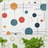 世紀中頃の幾何学的パターン キッチンタオル (折り畳み)